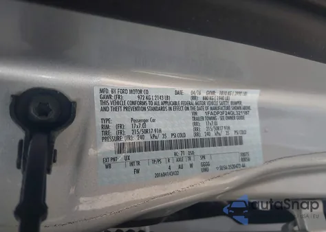 2016 Ford Focus Se z USA, uszkodzony, nr VIN 1FADP3F24GL321187